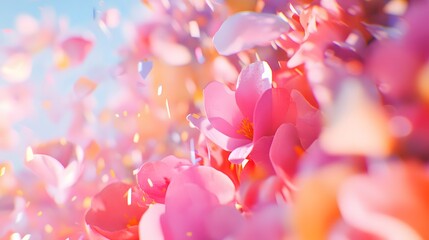 vibrant pink flower petals burst abstract background