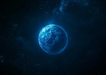 Wall Mural - blue earth, space, nebula, night, glowing, planet, cosmos, background, astronomy, image