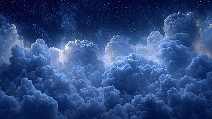 Aufkleber - Night sky above cloudscape, starry background, atmospheric, dreamy, website banner