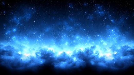 Aufkleber - Night sky, glowing clouds, stars, cosmic background, fantasy art