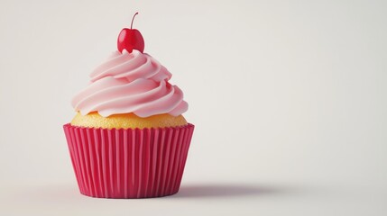 Wall Mural - Cupcake with Cherry on Top