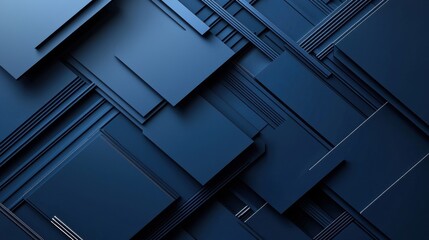 Poster - A blue background with many squares and rectangles