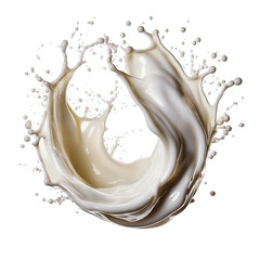 Wall Mural - Splash of milk or cream isolated on transparent background