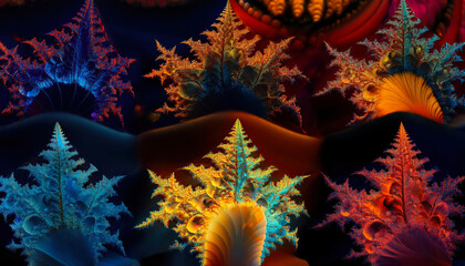 Poster - Fractal Wonders Showcase Vibrant Patterns of the Mandelbrot Set During a Cosmic Exploration