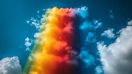 Wall Mural - Rainbow cloudscape, night sky, fantasy, hope, design