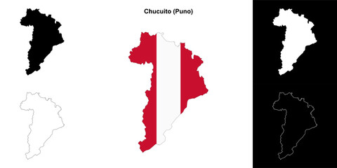 Wall Mural - Chucuito province outline map set