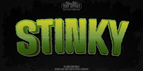 Poster - stinky editable text effect, customizable green and smell 3d font style