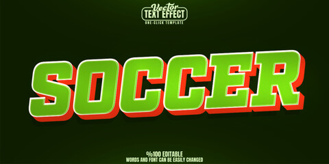 Poster - soccer editable text effect, customizable football and sports 3d font style