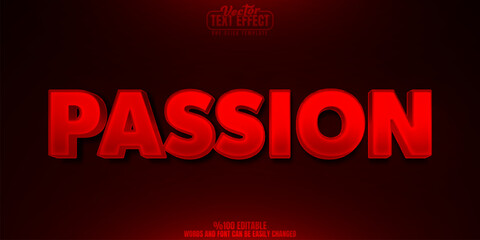 Poster - passion editable text effect, customizable love and romance 3d font style