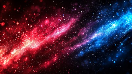 Aufkleber - Red and blue cosmic nebula, space background, abstract art, website design