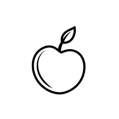 Wall Mural - Simple Heart-Shaped Apple Icon