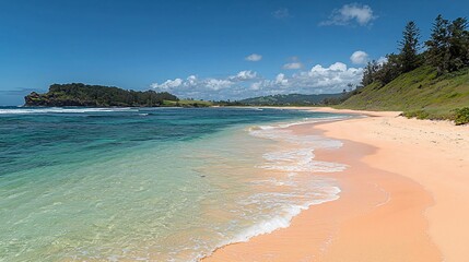 Canvas Print - Secluded Pink Sand Beach, Tropical Island Paradise