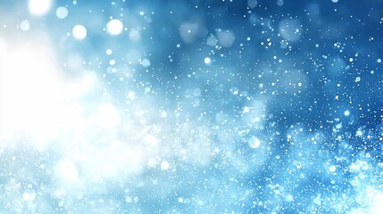 Poster - Sparkling blue bokeh winter background, ideal for festive designs
