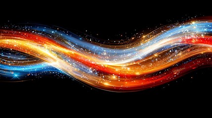 Poster - Sparkling energy waves flow, abstract background, digital art, website design