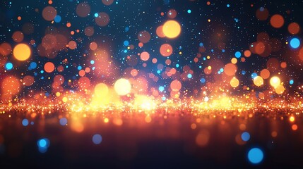 Poster - Sparkling lights, festive background, celebration, bokeh effect, holiday design