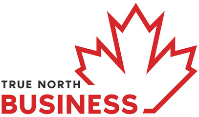 true north business logo with maple leaf – made in canada