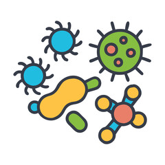 Canvas Print - Biology bacteria group icon