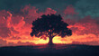 © Thiago - unend sunset tree silhouette