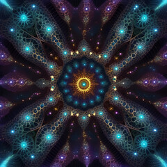 Wall Mural - Cosmic Fractal Energy Mandala