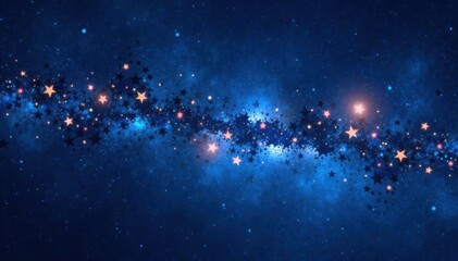 Wall Mural - A cluster of bright stars against a deep blue background, space, cosmos, stars