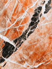 Aufkleber - Elegant Marble Texture Background with Striking Orange and Black Pattern for Impactful Design : Generative AI