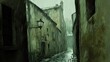 © Formasi - Rainy day in a narrow, old European street.