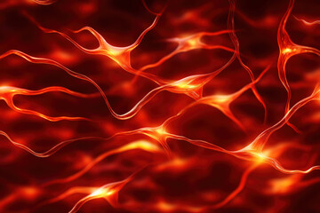 Poster - Intricate network of glowing neural patterns against a dark background