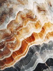 Fototapete - Abstract Close Up of Colorful Natural Stone with Intricate Patterns : Generative AI