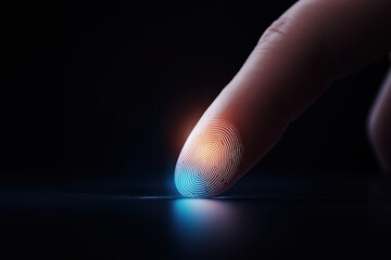 Poster - Fingerprint scanning technology showcasing digital security in modern devices