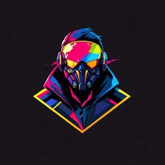 Wall Mural - Neon Cyberpunk Gamer Profile Picture