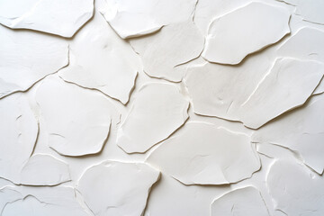 Poster - Textured white wall with irregular shapes in a modern interior design