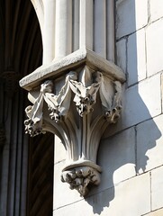 Aufkleber - Intricate Gothic Architecture with Elegant Stone Gargoyles on Building Facade : Generative AI