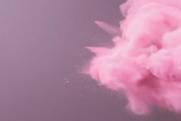 Poster - Colorful pink smoke disperses in the air creating an ethereal atmosphere