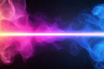 Fototapete - Visual representation of vibrant smoke patterns in pink and blue colors at night