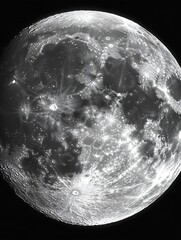 Poster - Detailed Close-Up Shot of the Moon Capturing Its Craters and Surface : Generative AI