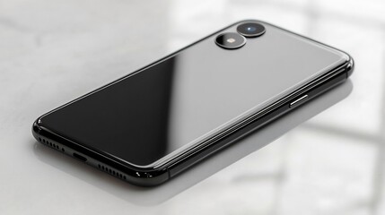 Sleek modern smartphone with a blank screen isolated on a transparent background ready for tech or app promotions
