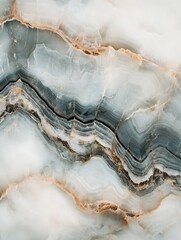 Poster - Elegant marbled abstract background in soft hues of gray and white with delicate veins of copper : Generative AI