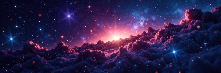 ethereal glow of stars and nebulae against a deep black background, celestial object, galaxy
