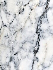 Fototapete - Close Up of Elegant White Marble Surface with Intricate Veining Pattern : Generative AI