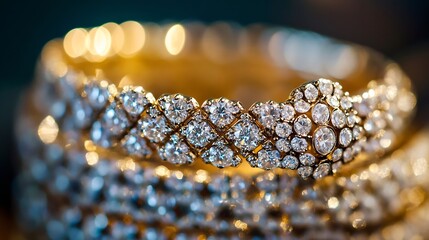 Poster - Stunning Close Up of Sparkling Diamond Gold Rings Showcasing Luxury and Elegance : Generative AI