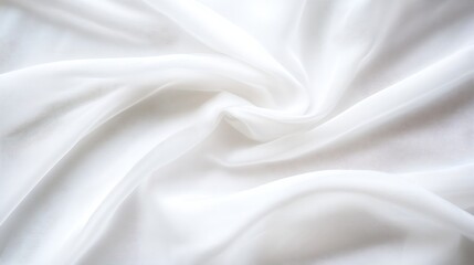 Poster - Elegant white fabric texture with soft folds showcasing smooth and lightweight drapery for fashion and design : Generative AI