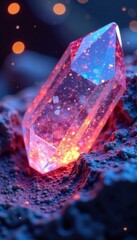 iridescent crystal formations, iridescent, formations, shimmering