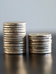 Fototapete - stacked coins representing wealth and savings emphasizing finance and investment : generative ai