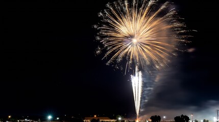 Leinwandbilder - Spectacular Fireworks Show at Night Over Cityscape Celebrating Special Events : Generative AI