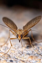 Aufkleber - Detailed Close-Up of a Mosquito Resting on a Surface Capturing Nature's Intricacies : Generative AI