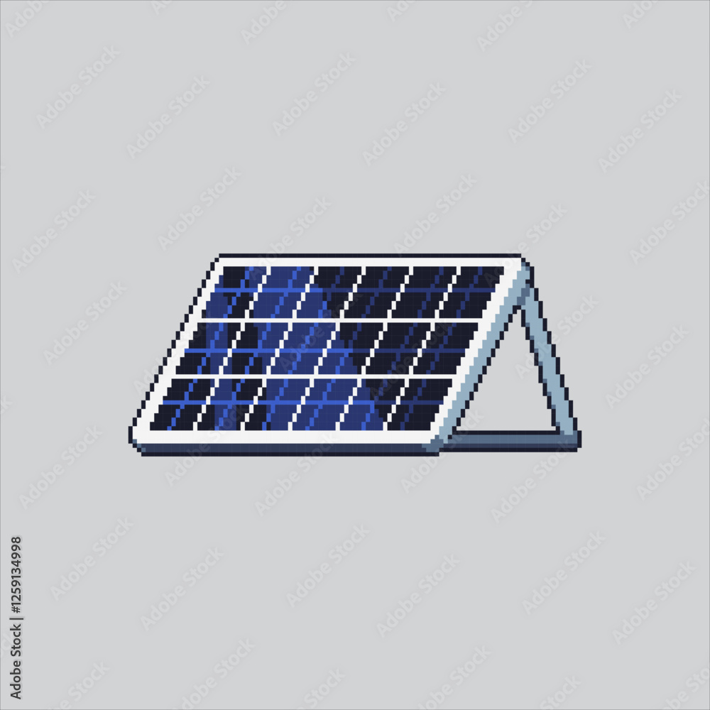 Vektor Pixel art illustration Solar Panel. Pixelated Electric Solar ...