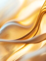 Leinwandbilder - Elegant flowing golden silk fabric creating smooth and soft textures : Generative AI
