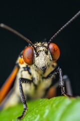 Poster - Close-Up of Colorful Butterfly on Green Leaf Captured in Nature : Generative AI