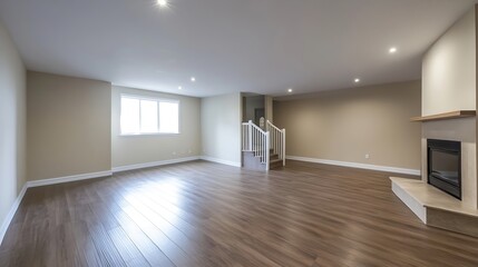 Aufkleber - Spacious Empty Living Room with Modern Design and Natural Light : Generative AI
