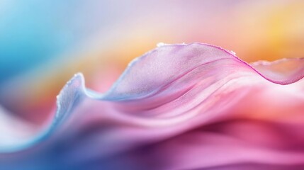 Poster - Colorful Abstract Fabric Waves with Soft Light Creating Dreamy Background Texture : Generative AI